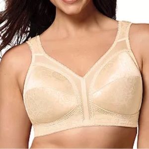 Playtex  Beige Lace Cotton Blend Full Coverage Adjustable Bra 44DD